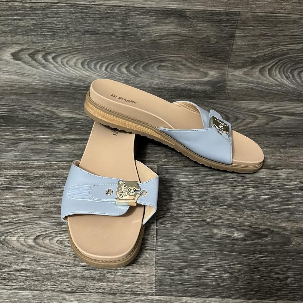 Dr Scholls Island Icon Sandals Women's 11‎ Light Blue Buckle Slide